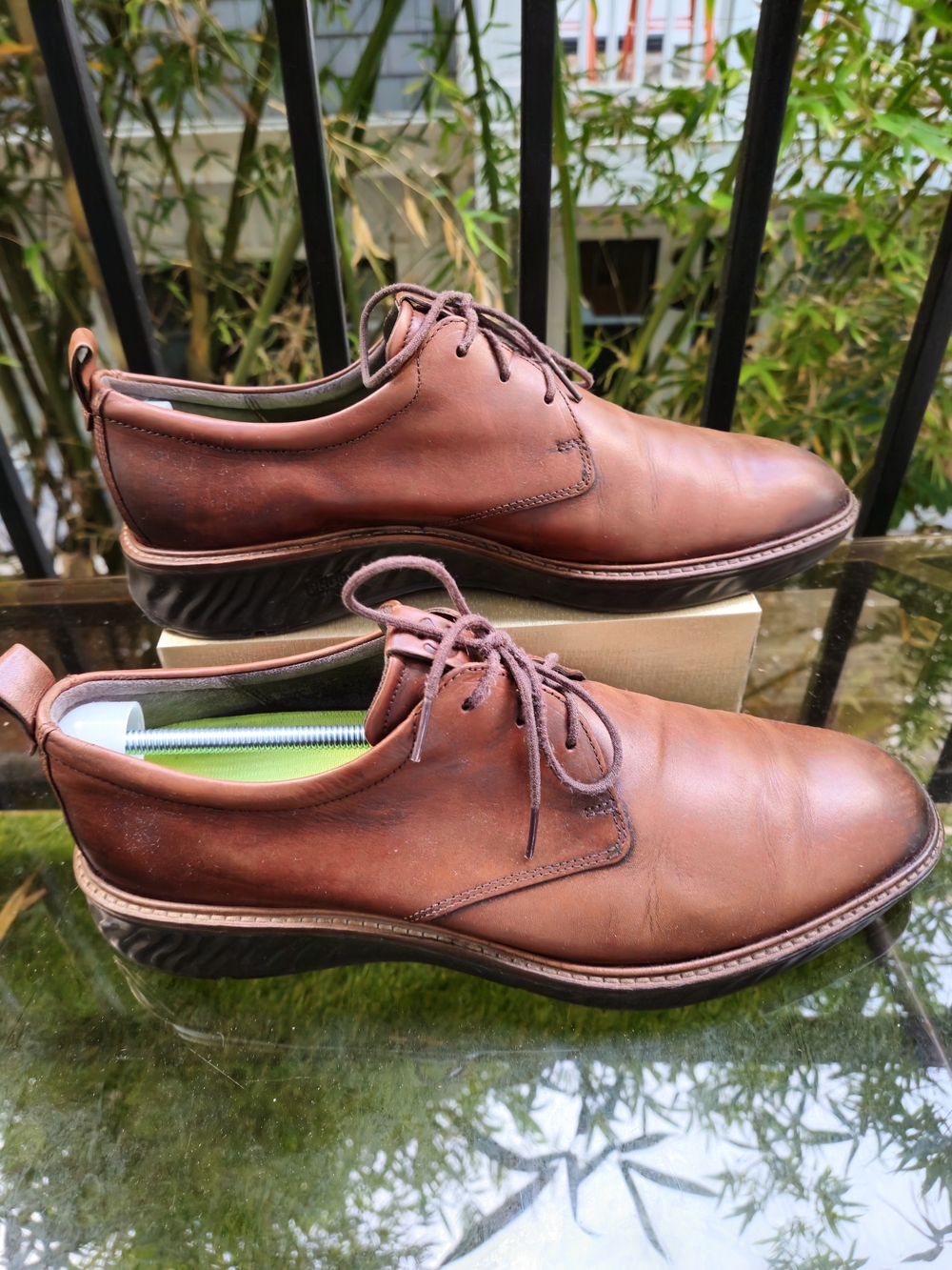 ECCO ST1 Hybrid Brown Leather Derby Dress Shoes Men's Size 12-12.5 / EU 46